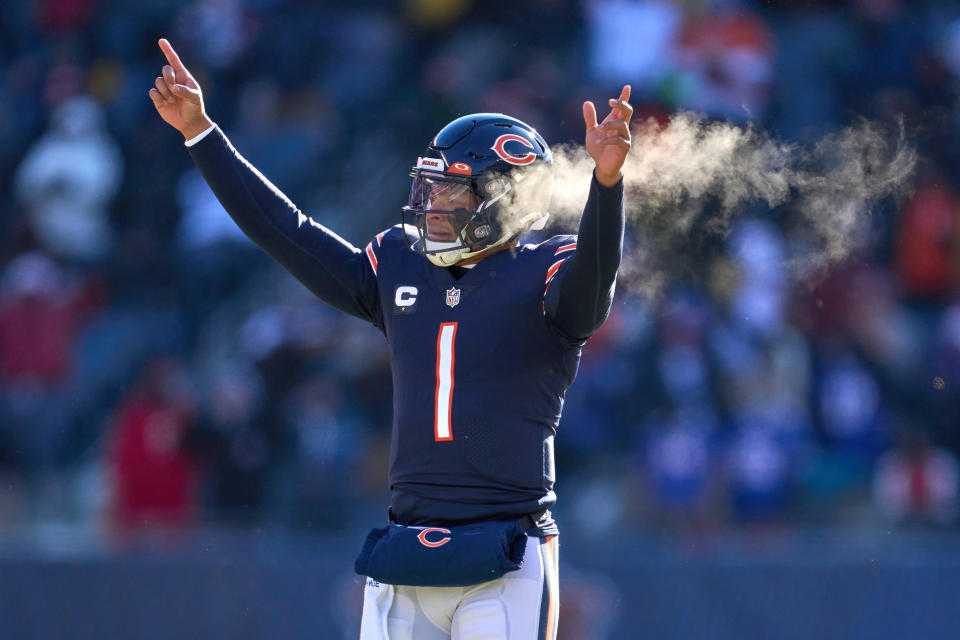 Can Justin Fields and the Bears challenge for the NFC North in 2023? (Photo by Robin Alam/Icon Sportswire via Getty Images)